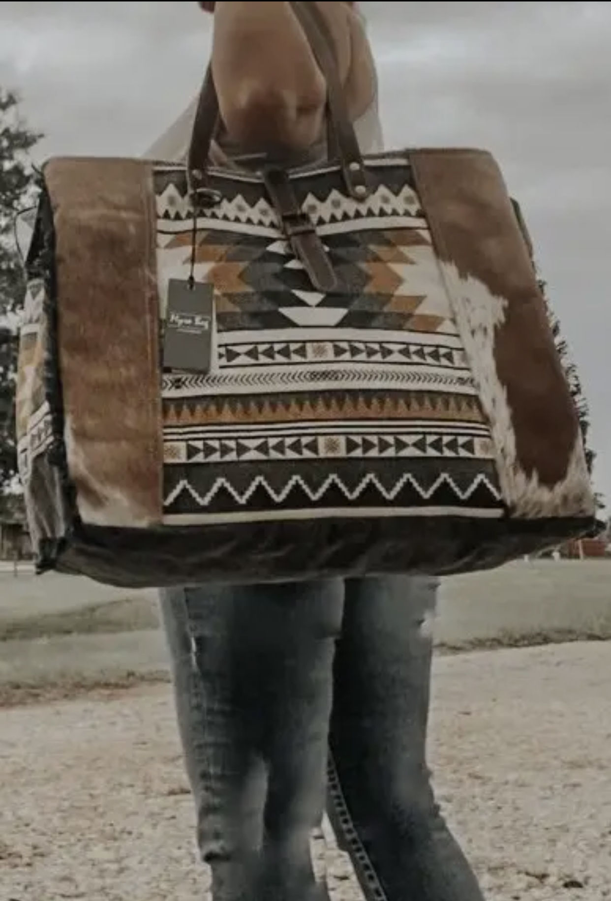 Aztec Cowhide Weekender Bag