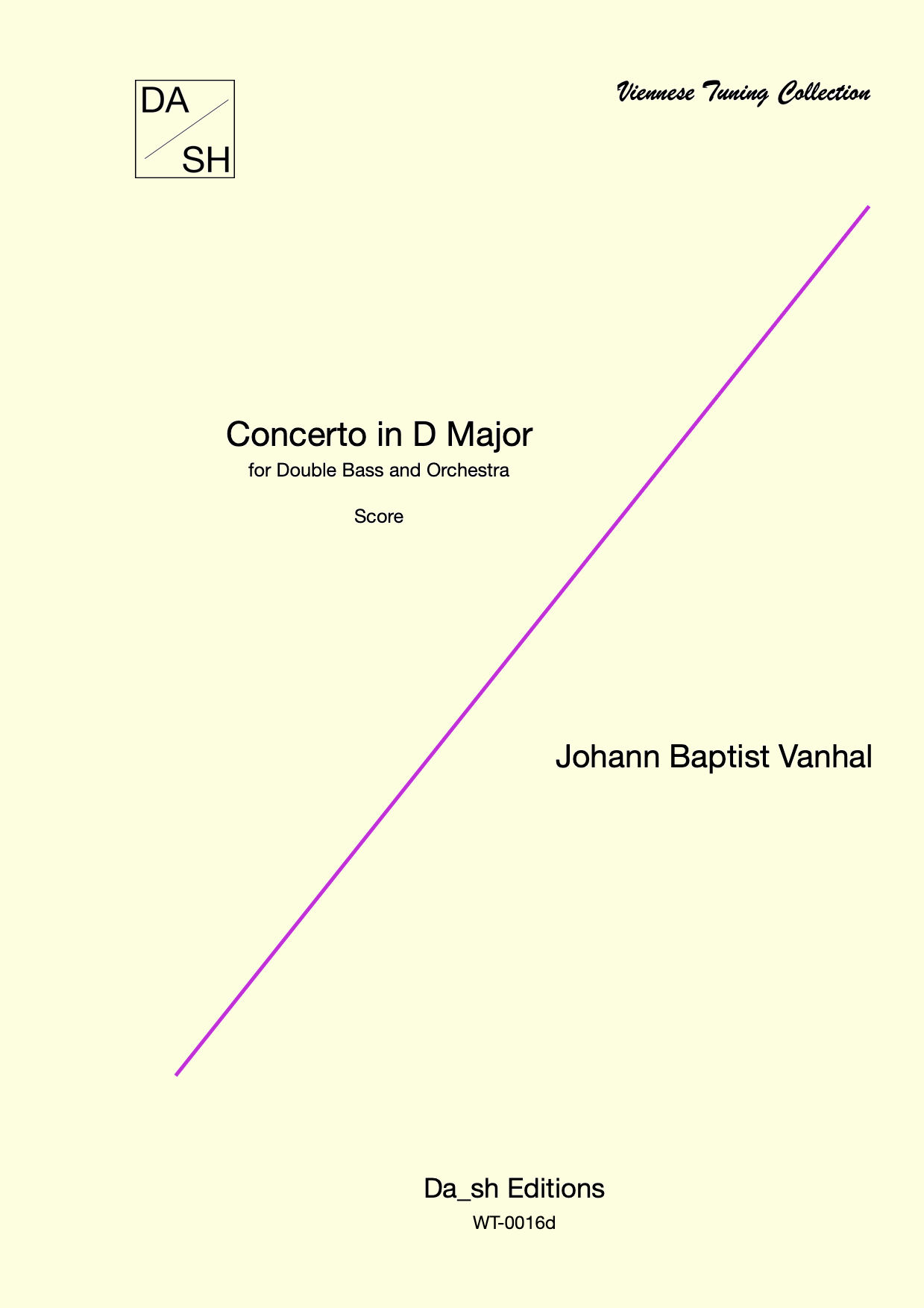 J. B. Vanhal - Concerto in D Major for Double Bass and orchestra - Score