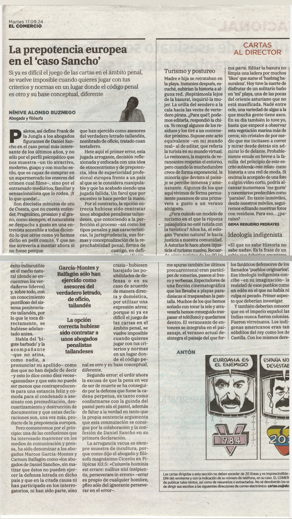 La prepotencia europea en el Caso Daniel Sancho| Nínive A.Buznego