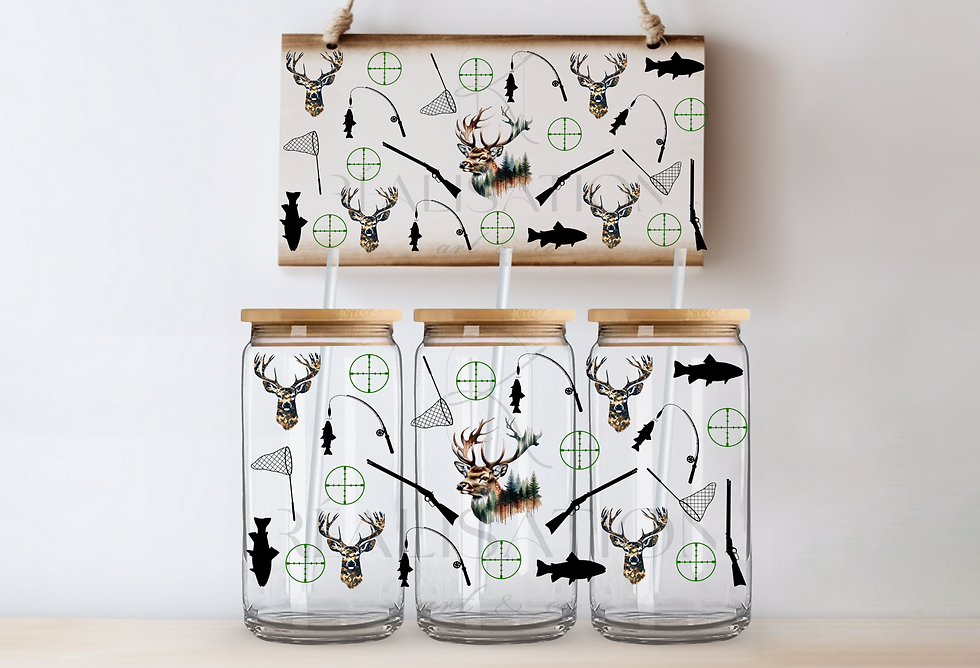 UV DTF '' Chasse& pêche en couleur ''