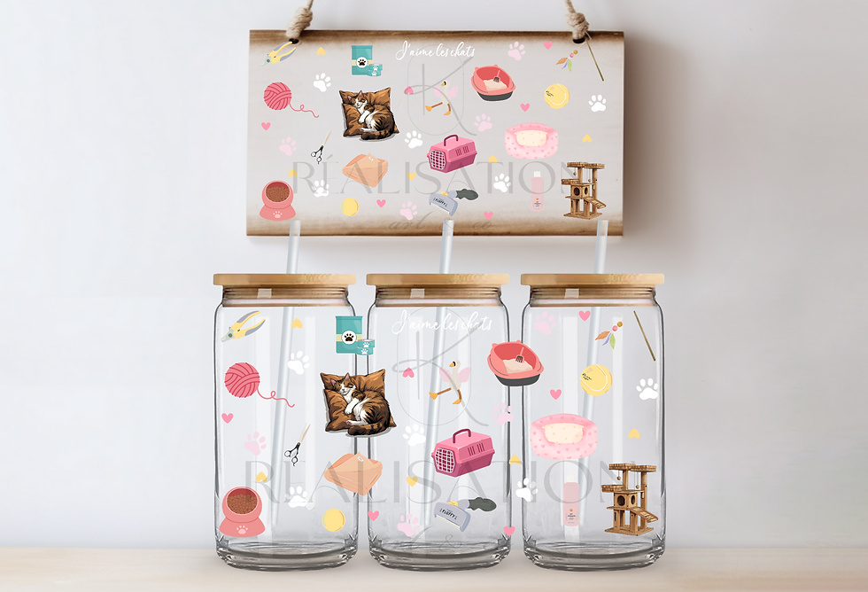 UV DTF '' J'aime les chats''