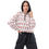 Thumbnail: Woman in white cropped windbreaker with red pattern