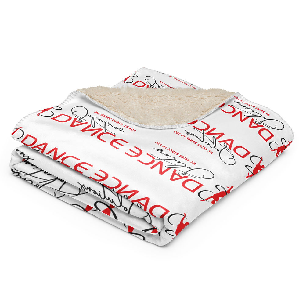 Thumbnail: Sherpa blanket with red DANCE text and dancer outlines