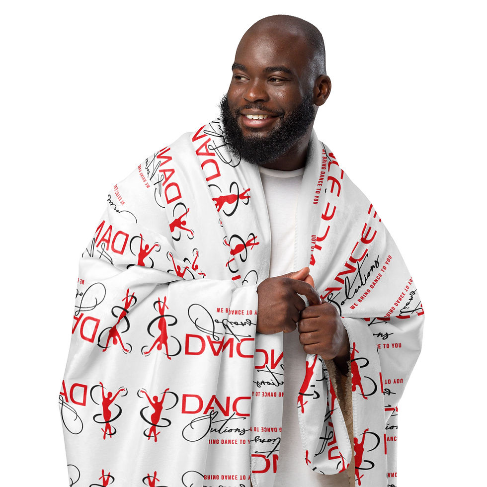 Thumbnail: Smiling man in a white Sherpa blanket with red DANCE text