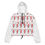 Thumbnail: Women's cropped windbreaker, white with red figure pattern