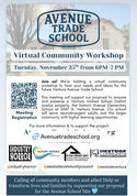NEXT TUESDAY 11/25 Virtual Community Meeting : Avenue Trade School