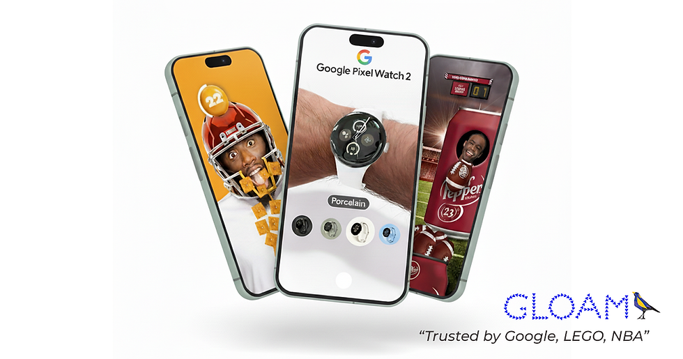 GLOAM augmented reality agency in London delivering AR Filters for Google, LEGO, NBA, Dr Pepper and ESPN across TikTok, Snapchat and WebAR with 120 AR Campaigns created
