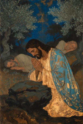Jesus in the Garden of Gethsemane | Luminary Bloom Art