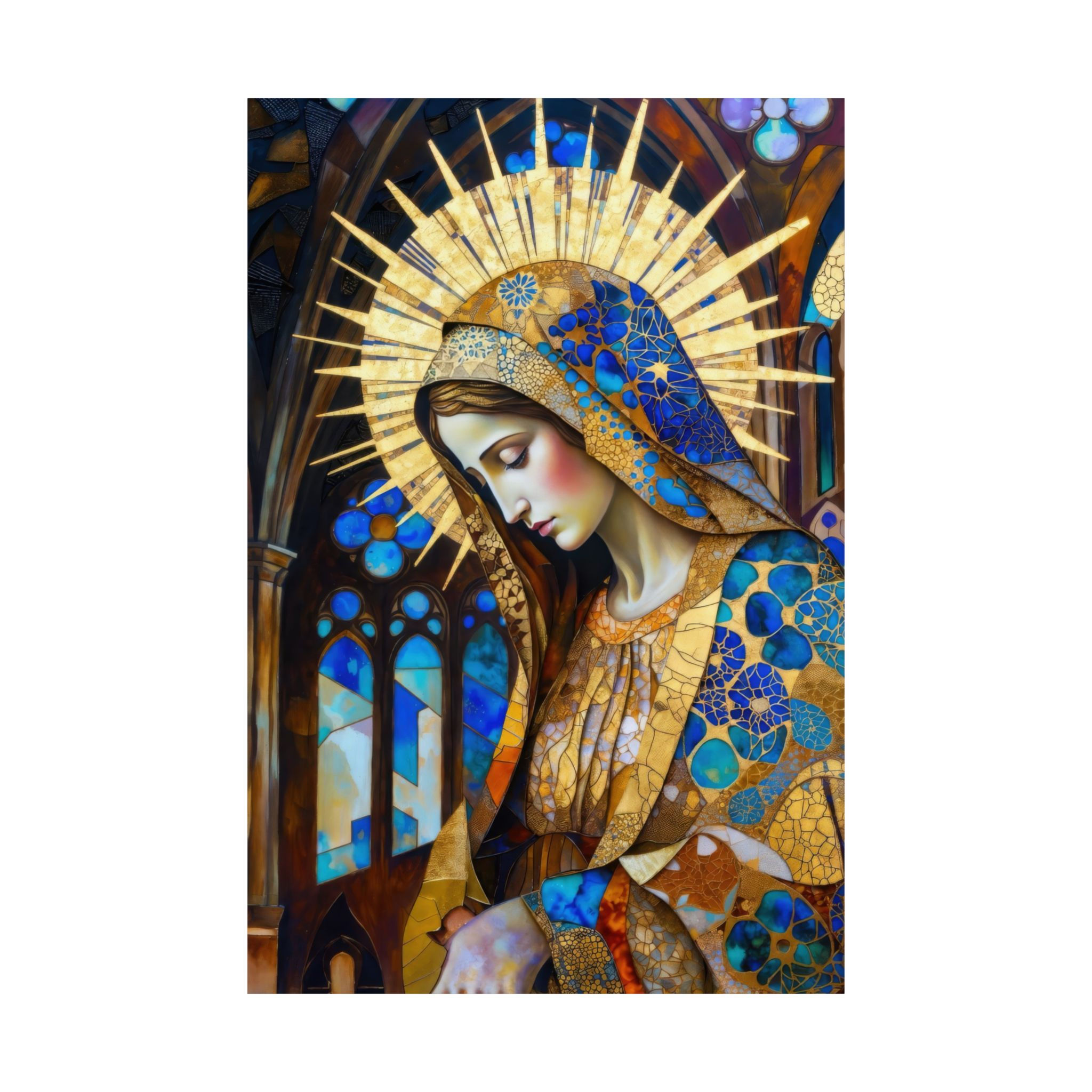 Matte Poster - Stained Glass Madonna Art Print
