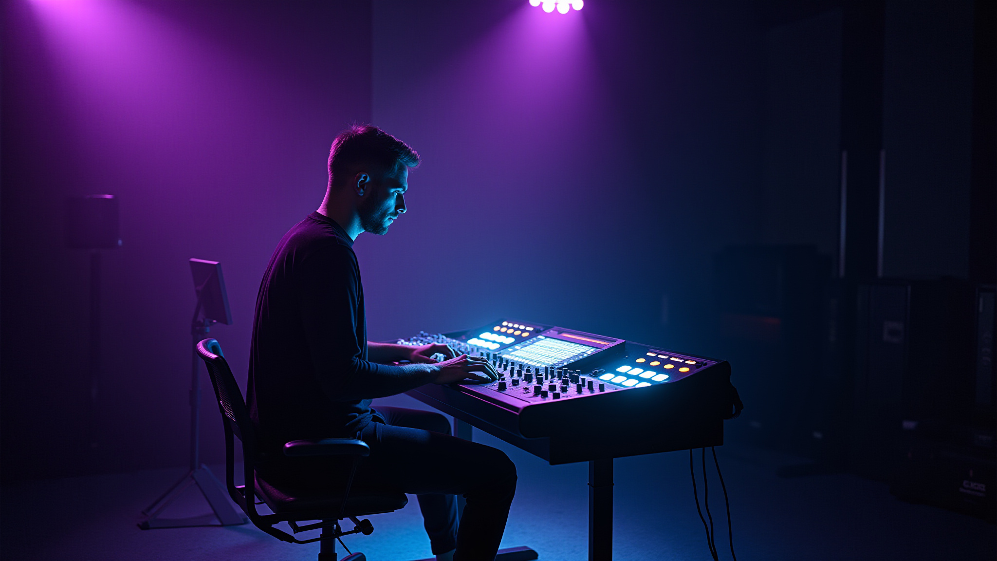 man playing keyboard