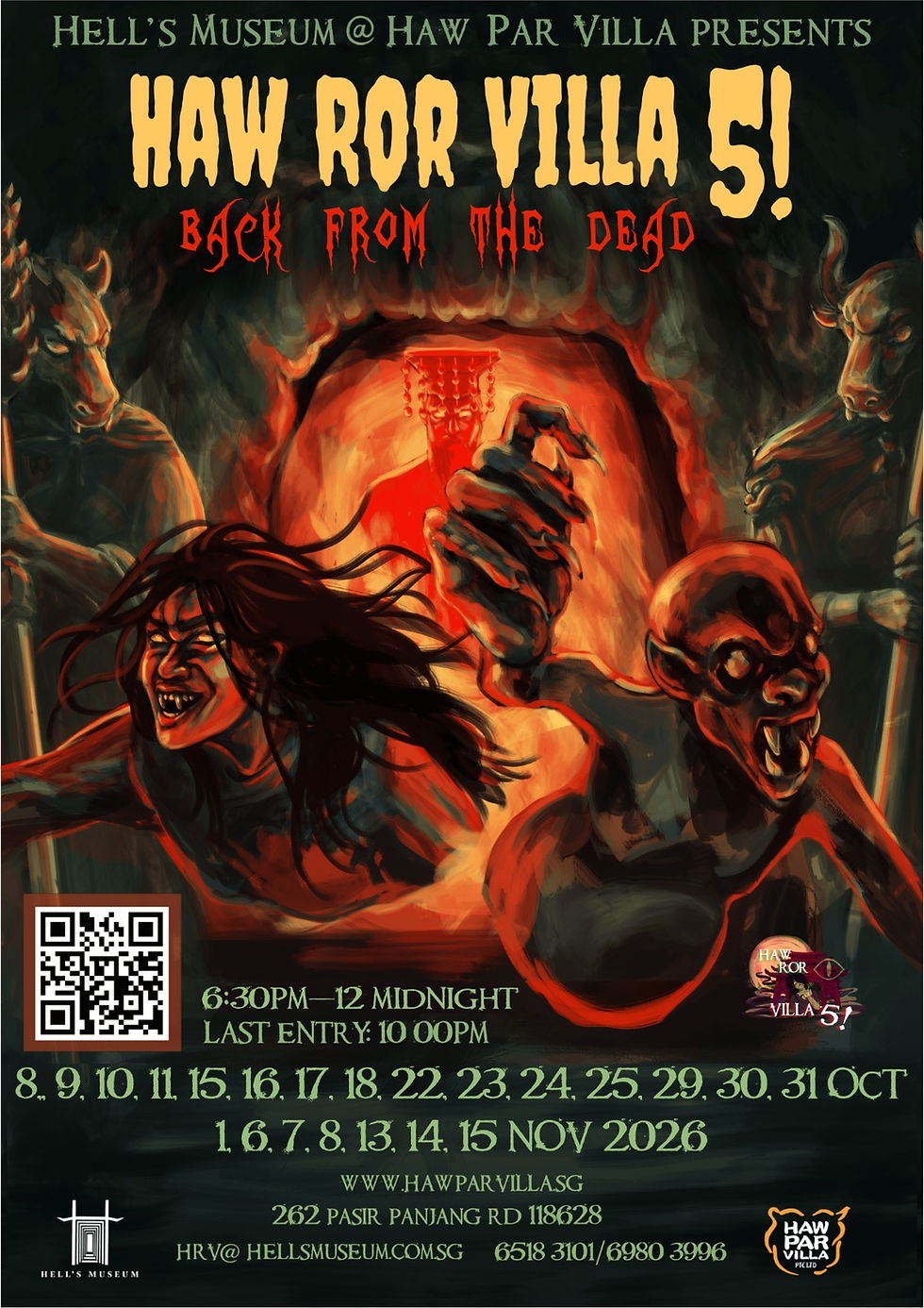HOR ROR VILLA 5 Back From The Dead Halloween event at Haw Par Villa Singapore