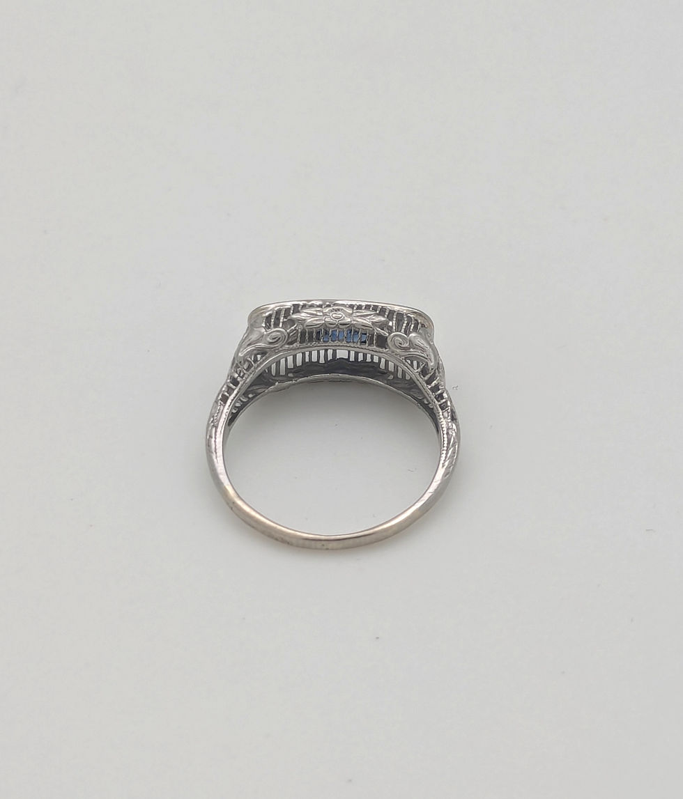 Thumbnail: Filigree Sapphire and Diamond Vintage Style
