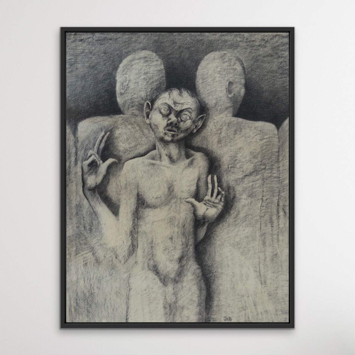 Kohlezeichnung "Außerhalb", 84x119cm, Berlin 1980