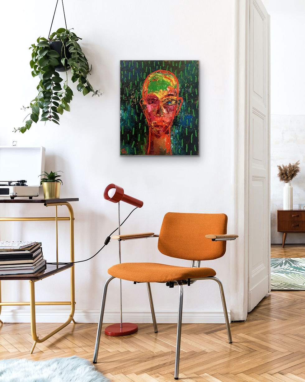 Miniaturbild: Ölmalerei „Grüne Gedanken", 50x60cm, Berlin 2009