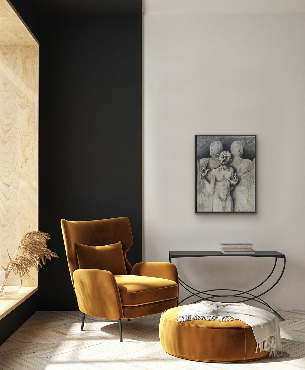 Miniaturbild: Kohlezeichnung "Außerhalb", 84x119cm, Berlin 1980