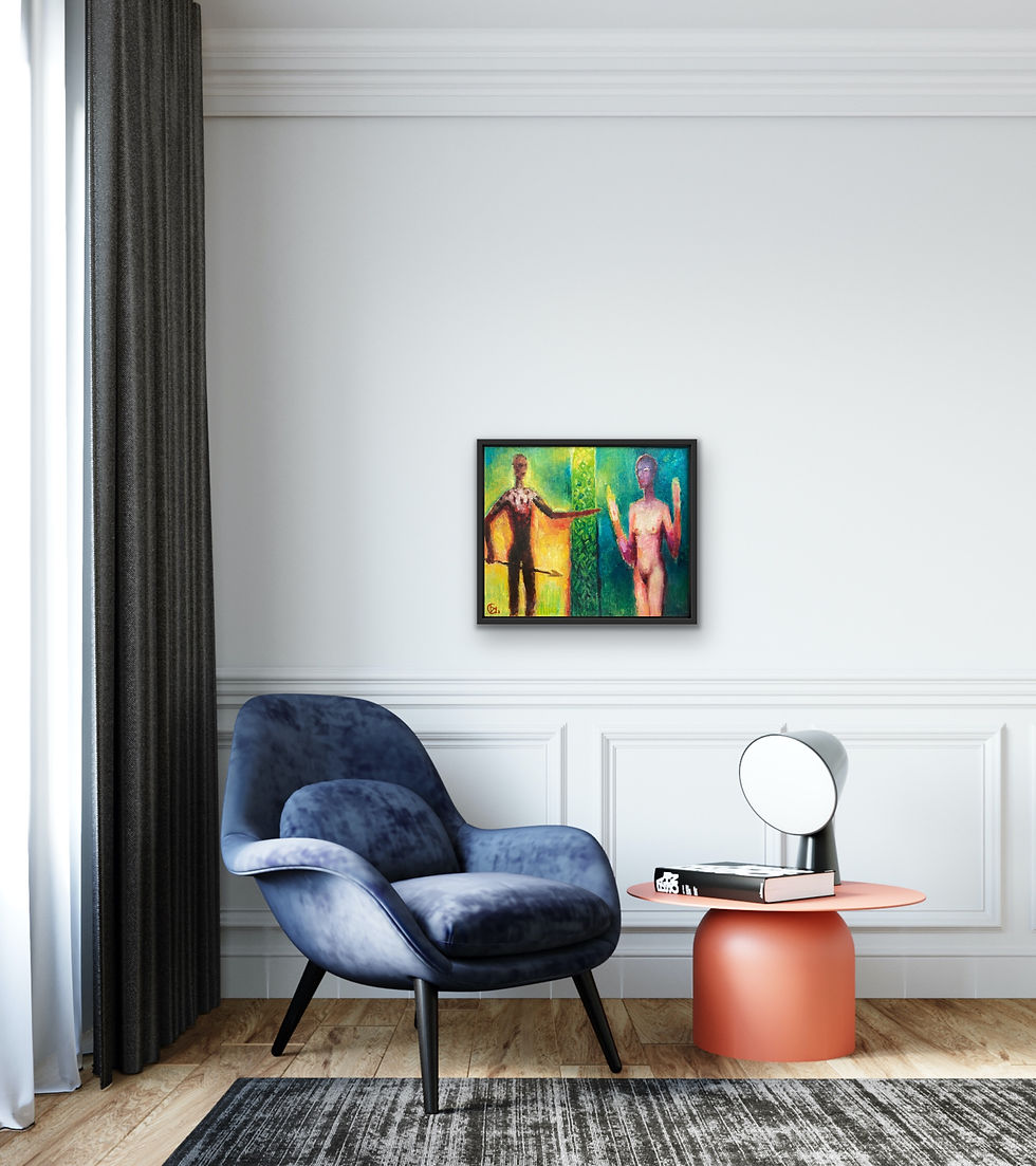 Miniaturbild: Ölmalerei "Begegnung", 50x60cm, Berlin 1994