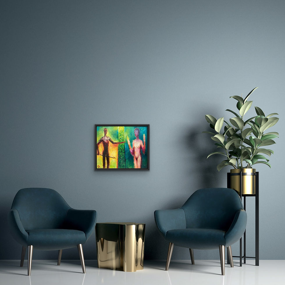 Miniaturbild: Ölmalerei "Begegnung", 50x60cm, Berlin 1994