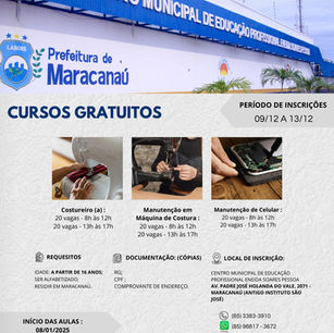 CMEP Eneida Soares Pessoa lança inscrições gratuitas para cursos de qualificação profissional