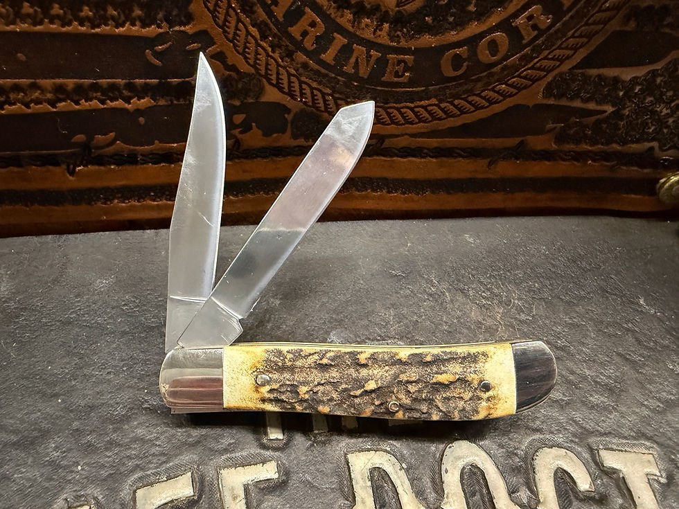Thumbnail: NEW IN BOX Genuine Stag Handles Mini Trapper Bear & Son (RARE Only 600 Made)