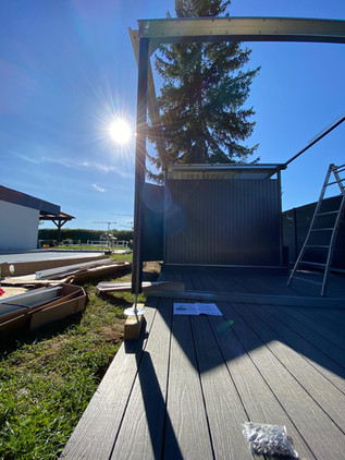 Installation d'un abri de jardin