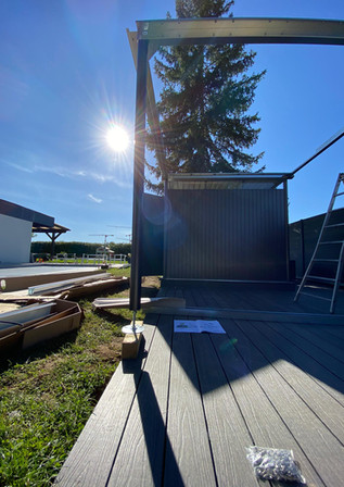 Installation d'un abri de jardin