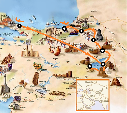 12 Tage Kultur VAN bis Trabzon Karte.png