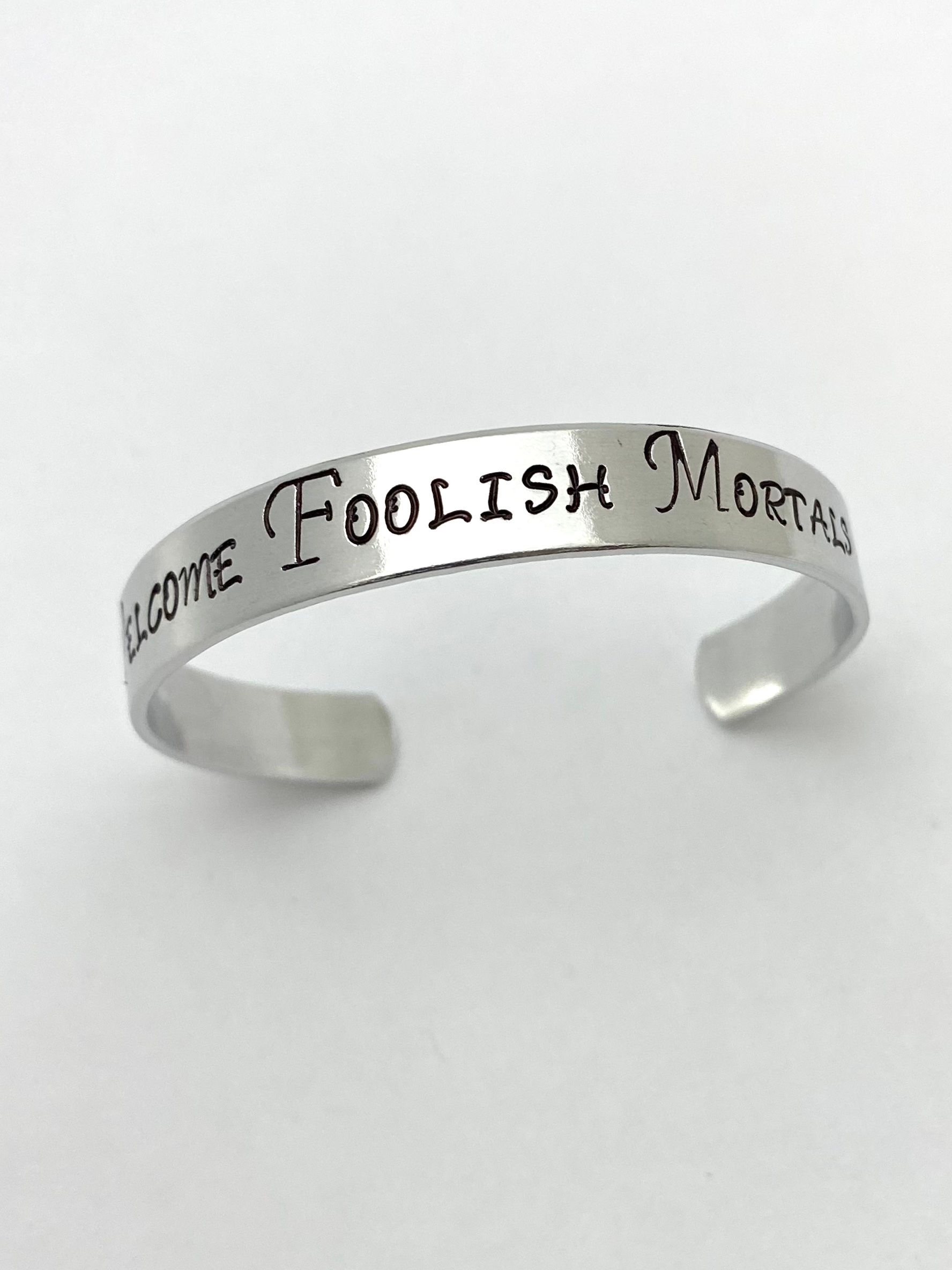 Welcome Foolish Mortals~ cuff bracelet~ with Disney World or Disney Land Mansion