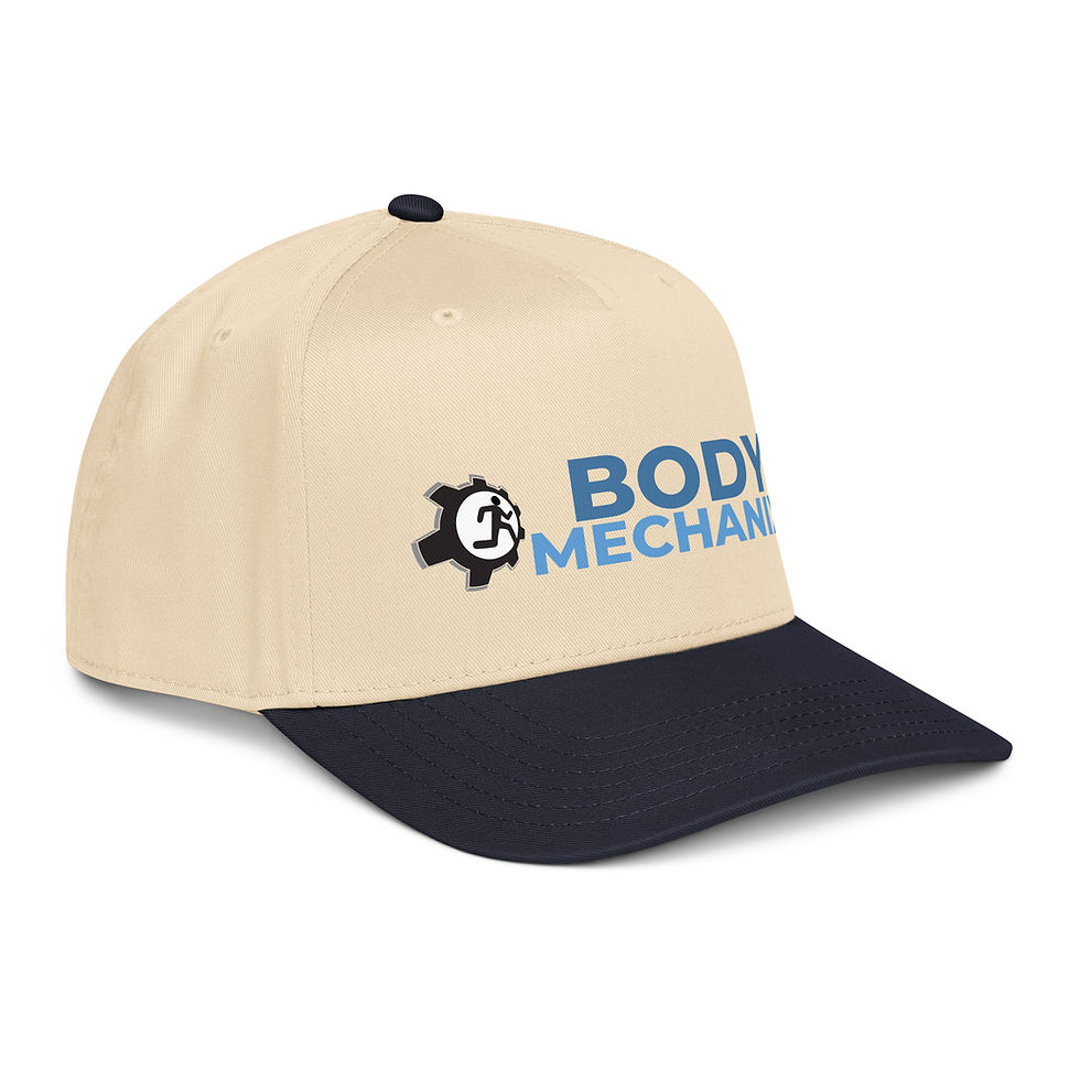 Thumbnail: Body Mechanix Classic Snapback Hat – Tan/Navy