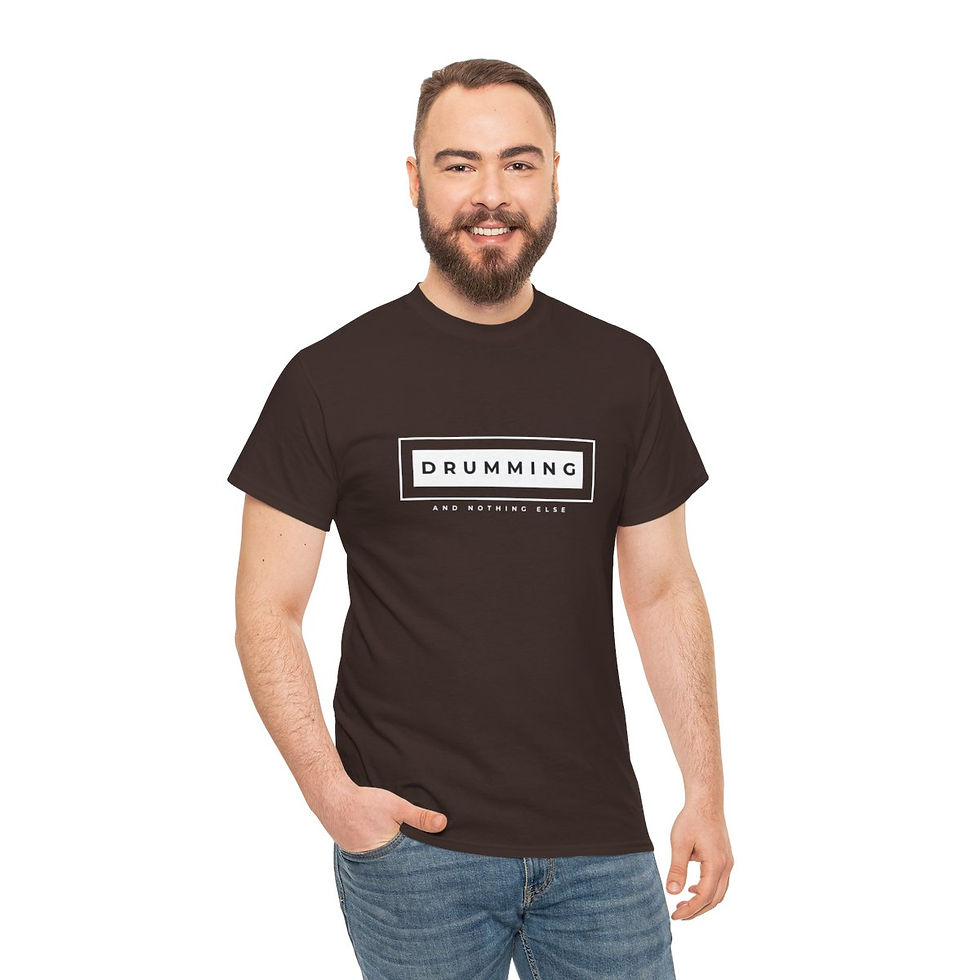 Miniature : T-Shirt "Drumming & Nothing Else" Batteur Drummer Coton 180g