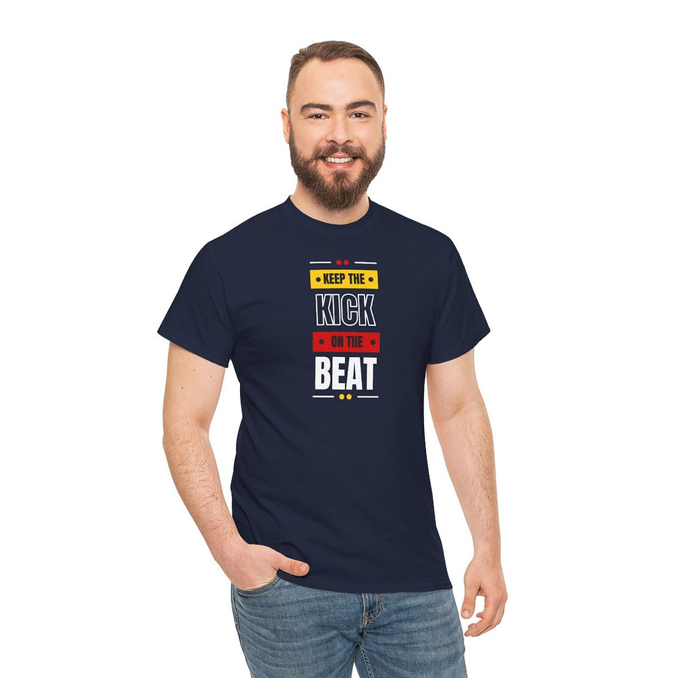 Miniature : T-Shirt Batteur "Keep The Kick On The Beat" Drummer Artistes Coton 180g