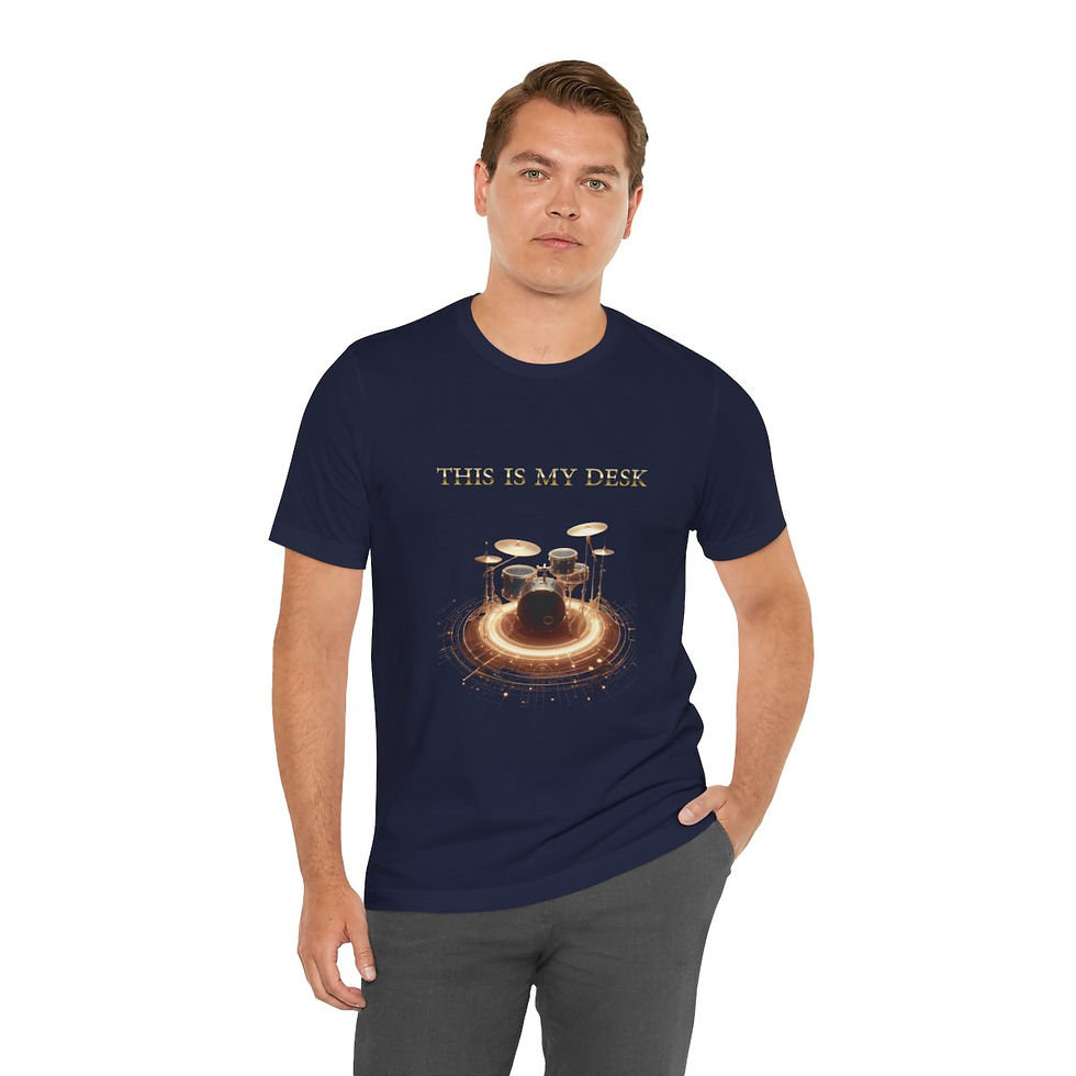 Miniature : T-Shirt "This Is My Desk" pour batteur, batteuse, drummer