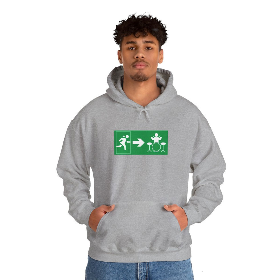Miniature : Sweatshirt "Issue de Secour" cadeau pour Batteur, Drummer Unisex à capuche 