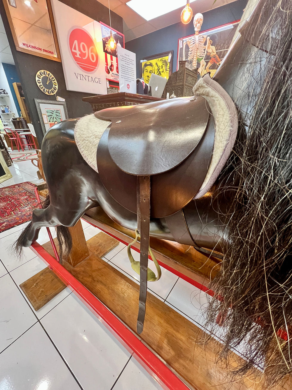Thumbnail: Large 'HADDON' Rocking Horse in Black Fibreglass