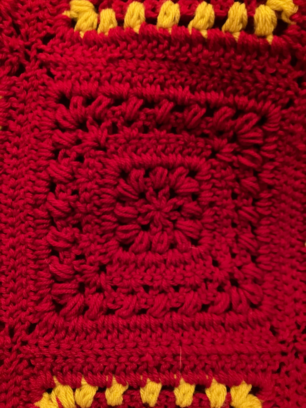 Thumbnail: Red, White and Gold Star Crochet Afghan/Lap Blanket