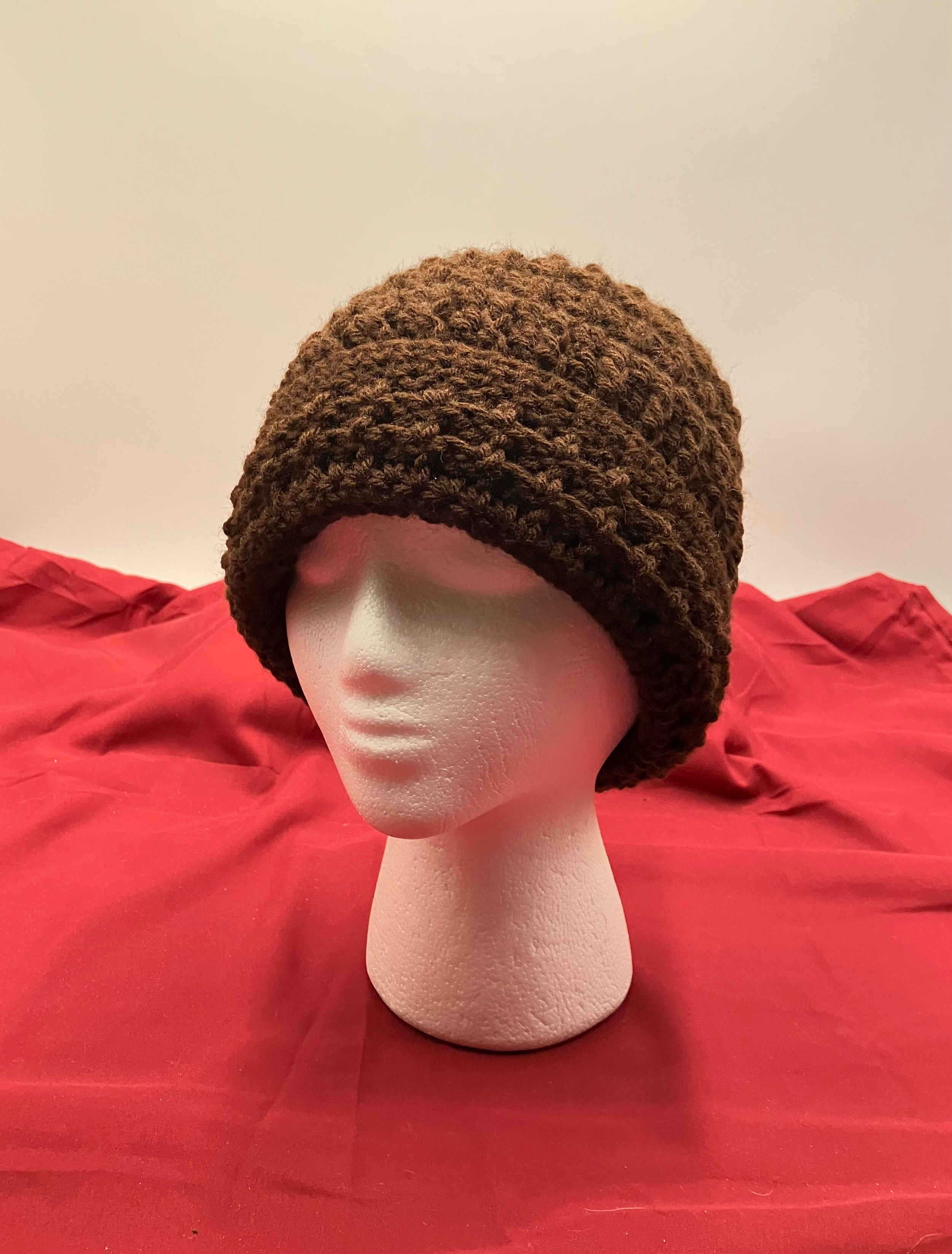 Dark Brown Crochet Beanie