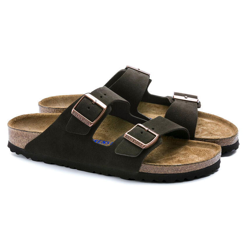 Birkenstock Arizona Suede Leather mocha pair side detail