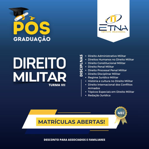 Pós-Graduação em Direito Militar está com