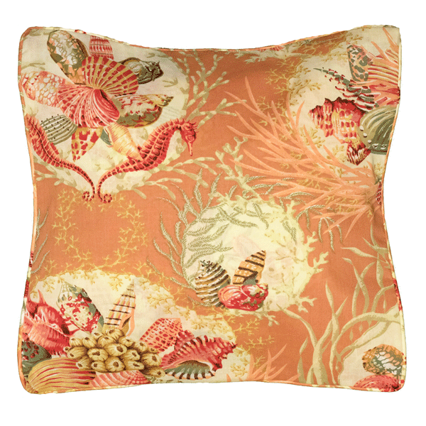 Coral Sealife Throw Pillow Coastal Linen Outlet