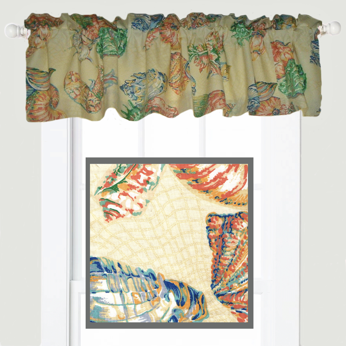 Peach Shell Valance Or Curtain Panels Coastal Linen Outlet