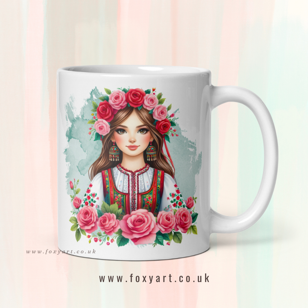 Bulgarian Girl Folk Mug 11