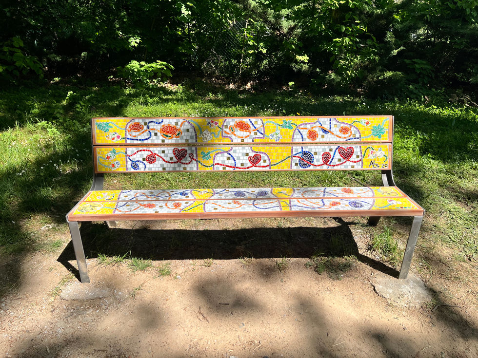 Banc mosaique face