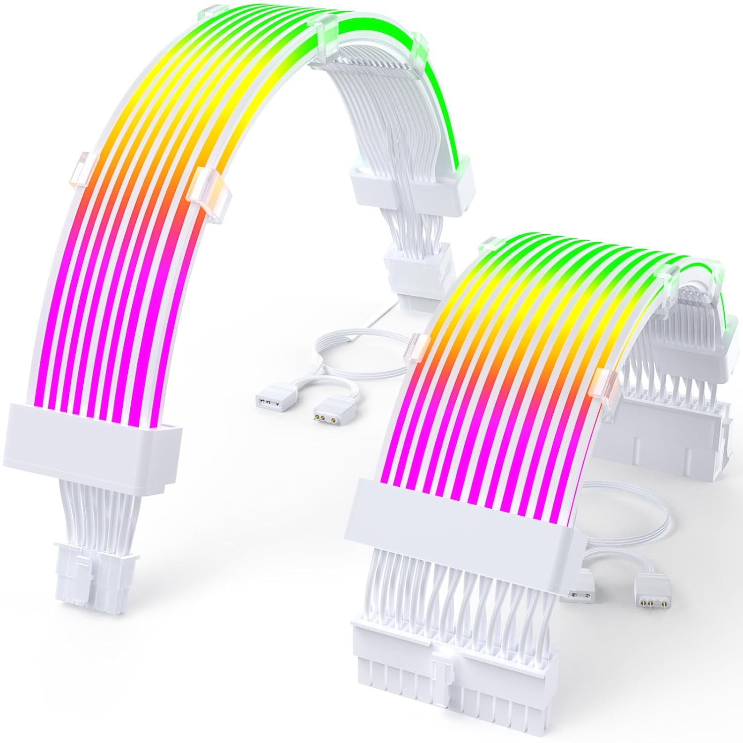 RGB Power Cables - White kit 2 (MB + GPU)