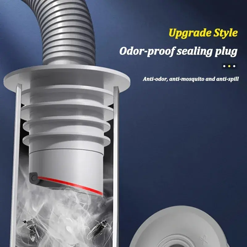 Thumbnail: Silicone Bathroom Sewer Seal Ring Kitchen Sink Sewer Pipe Seal Plug Washing
