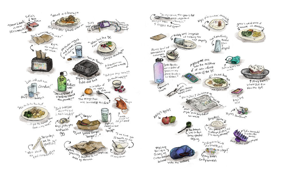 The Artifacts of Dining Together
11" x 17" Pencil & Digital Watercolor, 2021. 