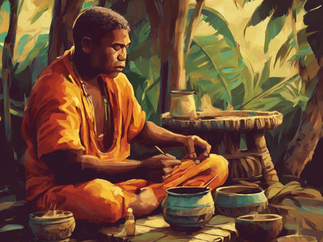 A man enjoying the relaxing benefits of kava