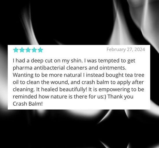 Crash Balm testimonial. Crash Balm heals wounds, cuts, scrapes, ligaments and joints.