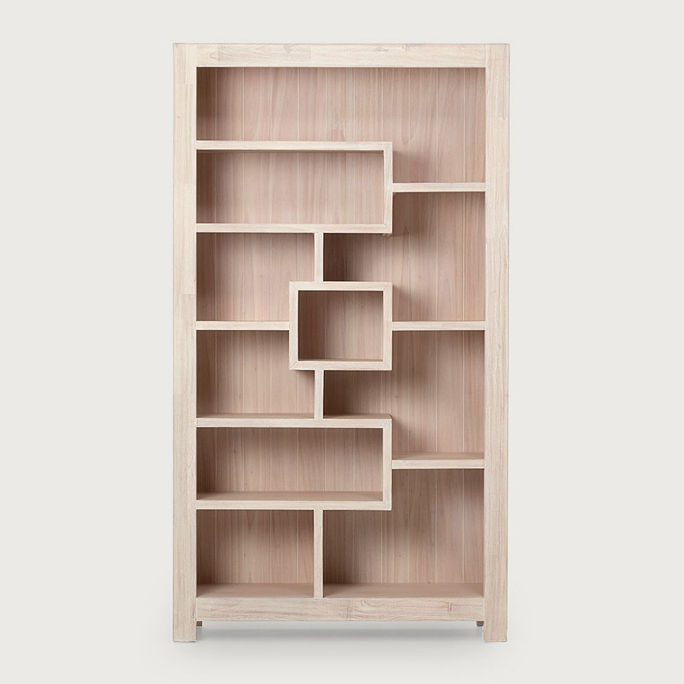 Whitewashed mountain ash bookcase