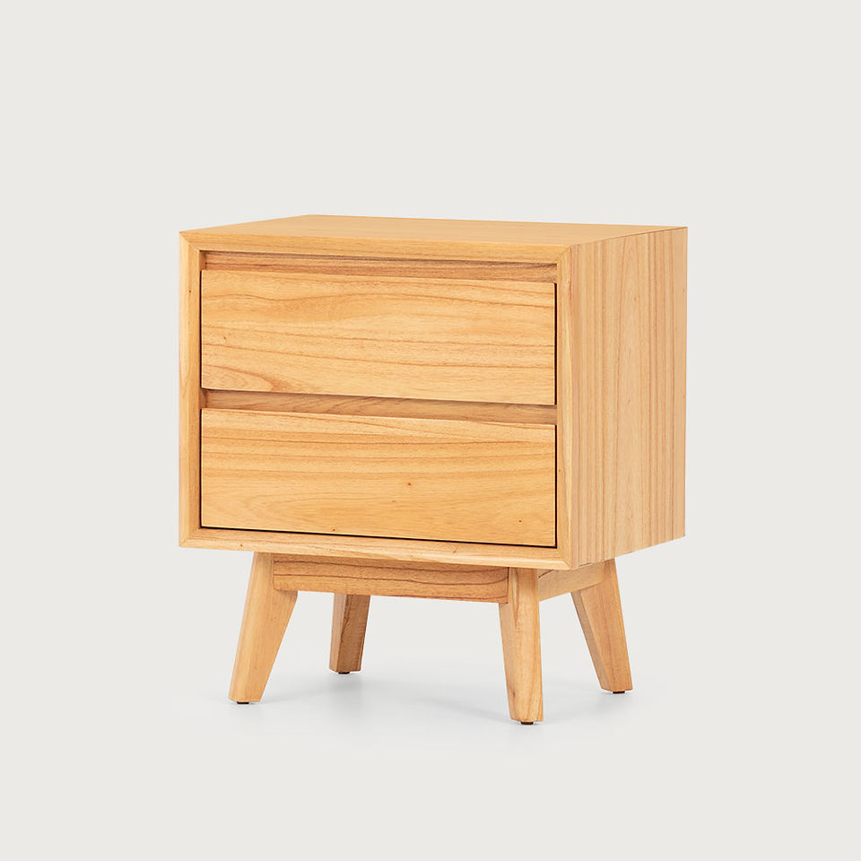 oak look scandi bedside table