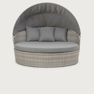 Light grey wicker daybed