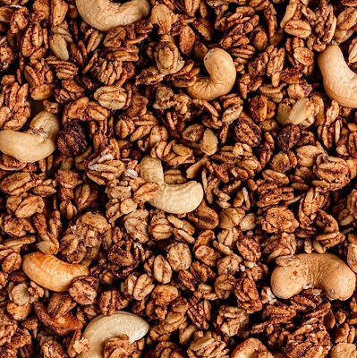 Close up image of cashew butter granola